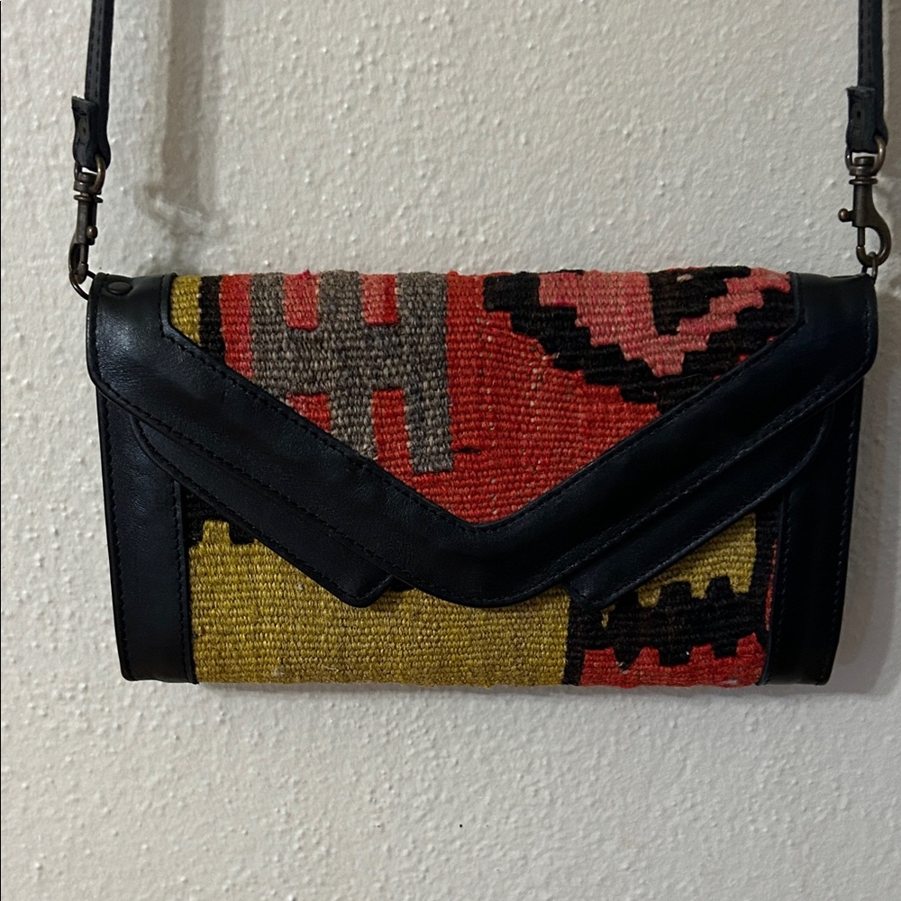 Artisan Black and Multicolor Woven Clutch/Wallet
